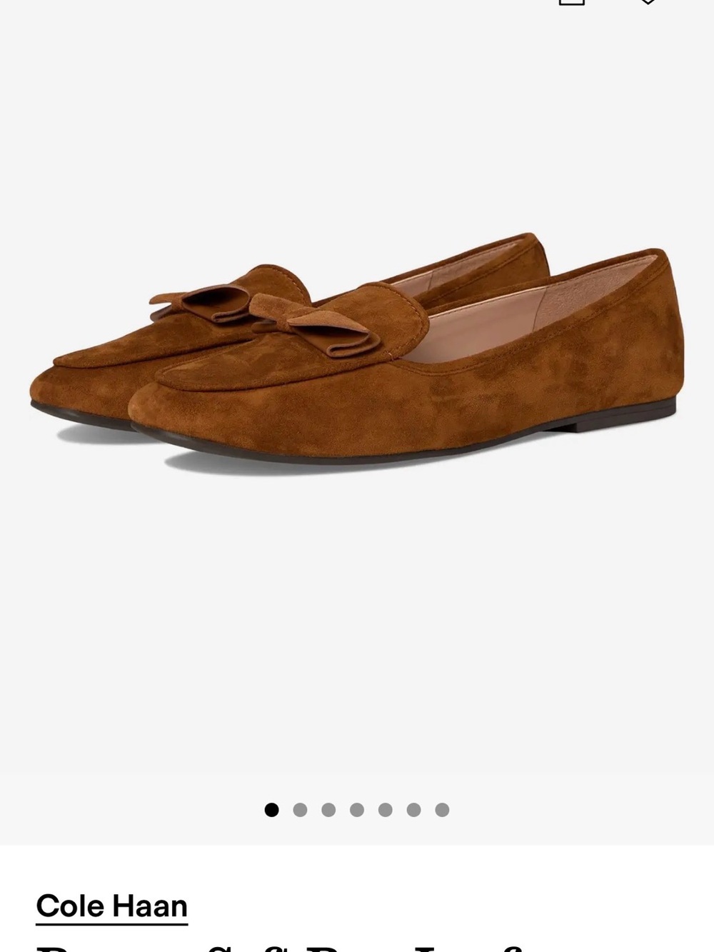 Cole Haan Womens Suede Loafers in Brown - Picture 2 of 5